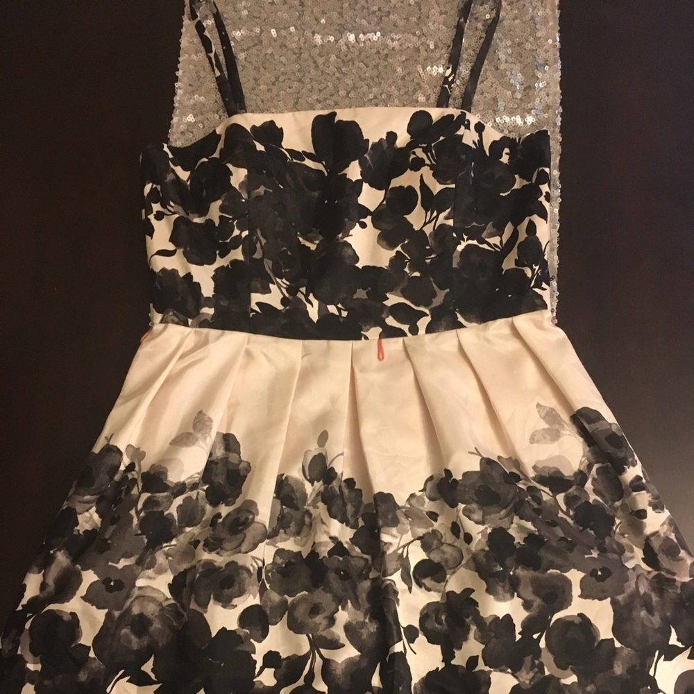 Black, cream and pink party dress!