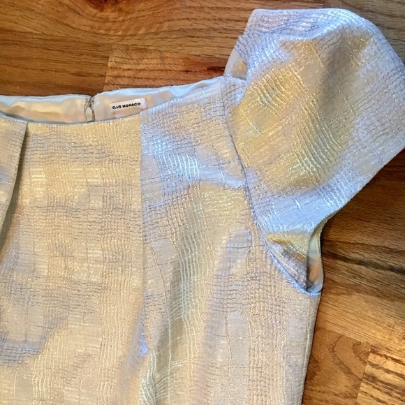 ✨Club Monaco off-white + silver metallic minidress - Picture 3 of 4