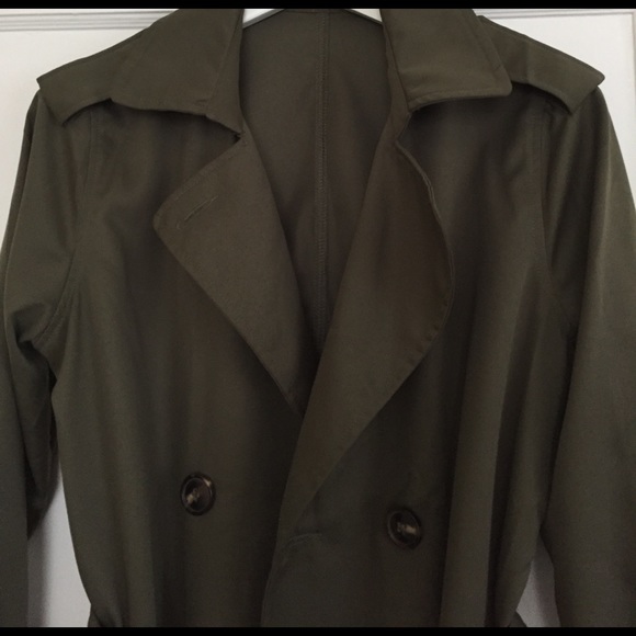 Olive green trench coat - Picture 3 of 3