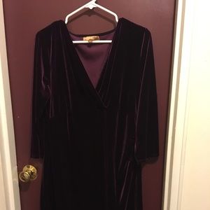 Ellen Tracy, velvet 3/4 sleeve dress