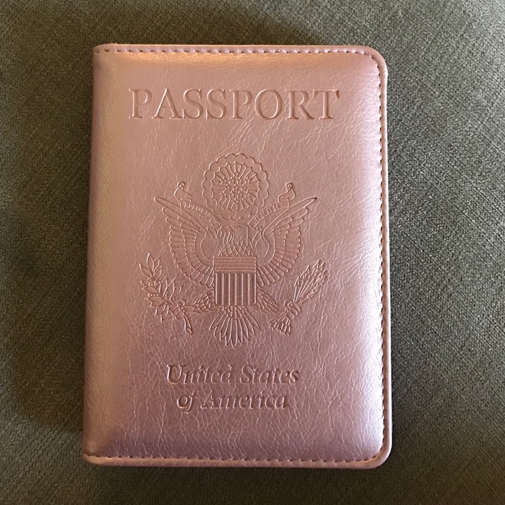 Rose gold passport holder