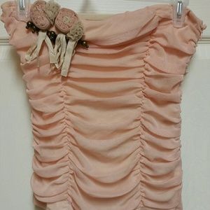 Pink Vintage Strapless Top