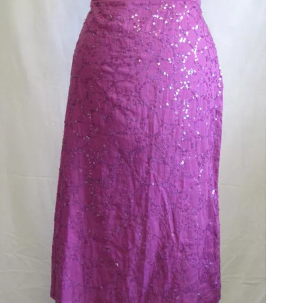 French Connection Purple Cotton Sequin Skirt - Picture 1 of 2