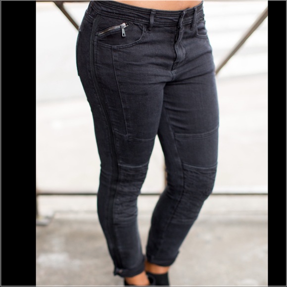 Free People Midnight Moto Magic Skinny Jeans - Picture 2 of 4