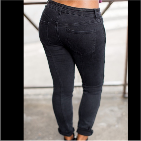 Free People Midnight Moto Magic Skinny Jeans - Picture 3 of 4