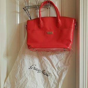 Grace Adele bright mango large handbag
