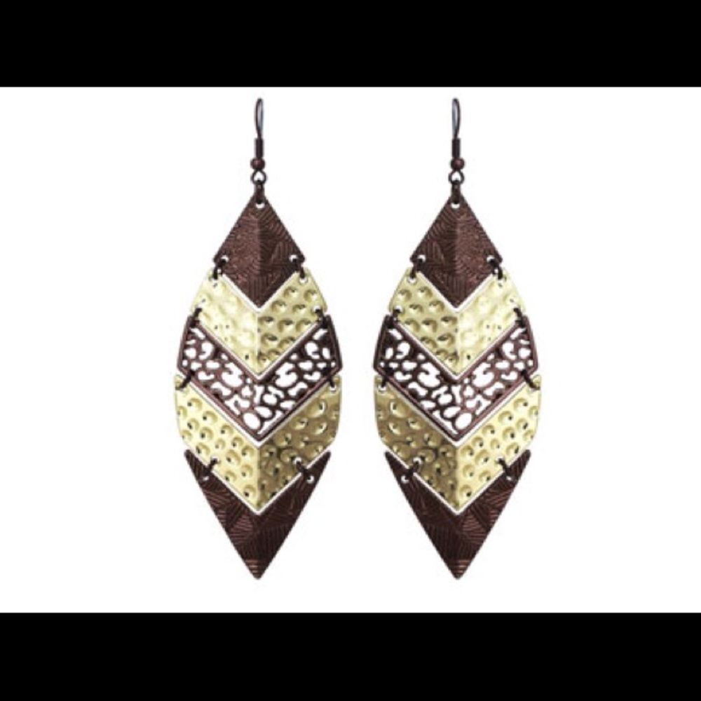 Chocolate/Gold Designer Earrings.