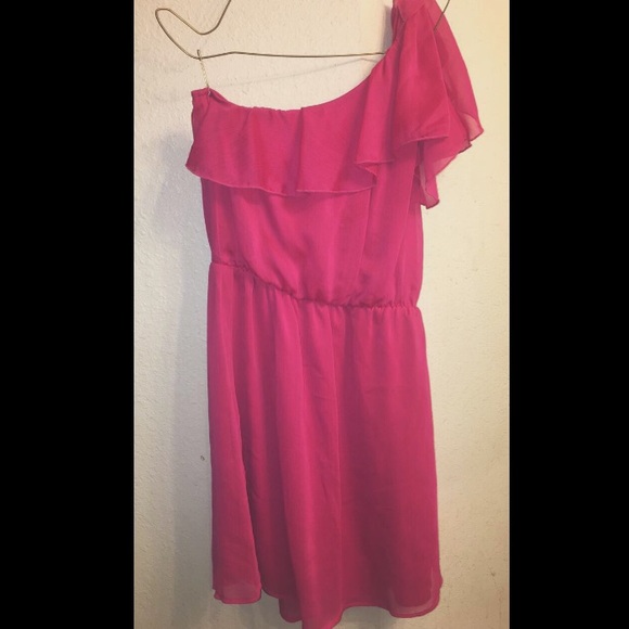 hot pink one shoulder dress - Picture 1 of 1