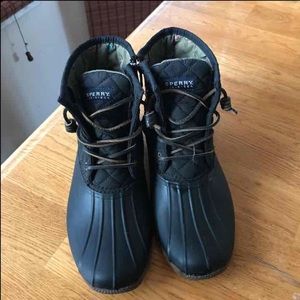 Sperry black duck boots