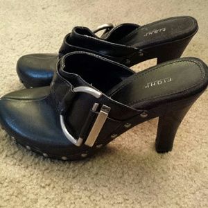 Fioni studded clog heels