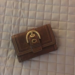 Brown leather coach wallet