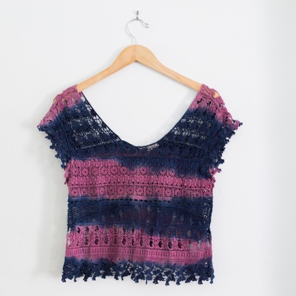 Ecote Crochet Cropped Top - Picture 1 of 4
