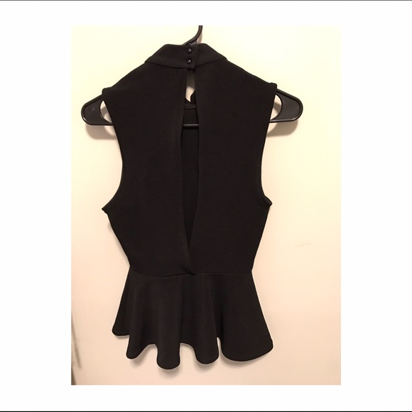 Black peplum top - Picture 2 of 3