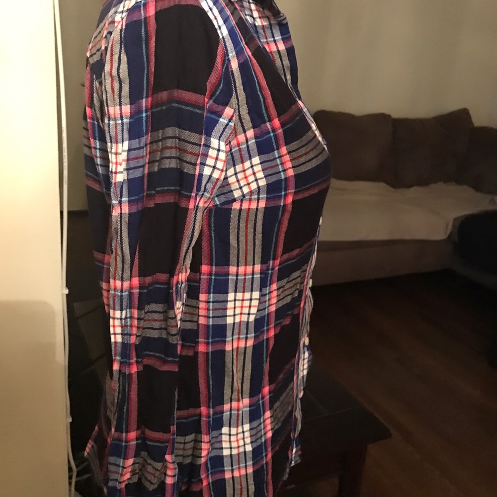 Old navy blue, pink long sleeve shirt