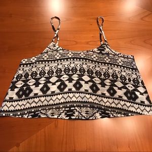 La Hearts tribal print silk tank top