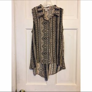 Sans Souci Printed Sleeveless Blouse