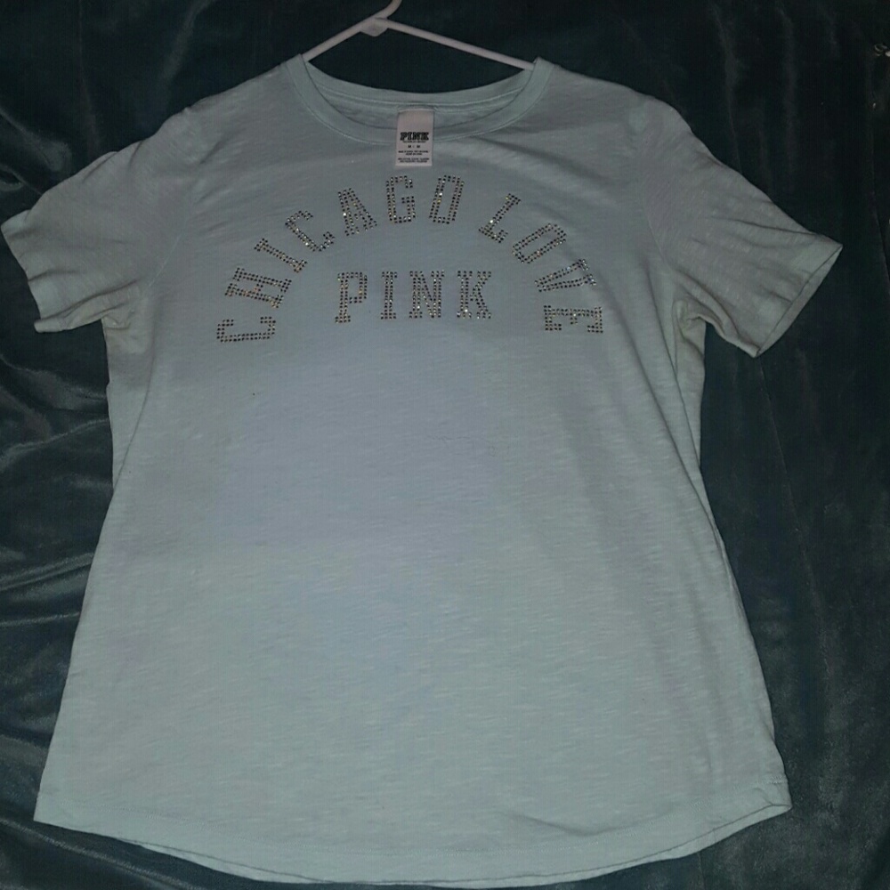 VICTORIA SECRET PINK BLING CHICAGO LOVE TEE MEDIUM