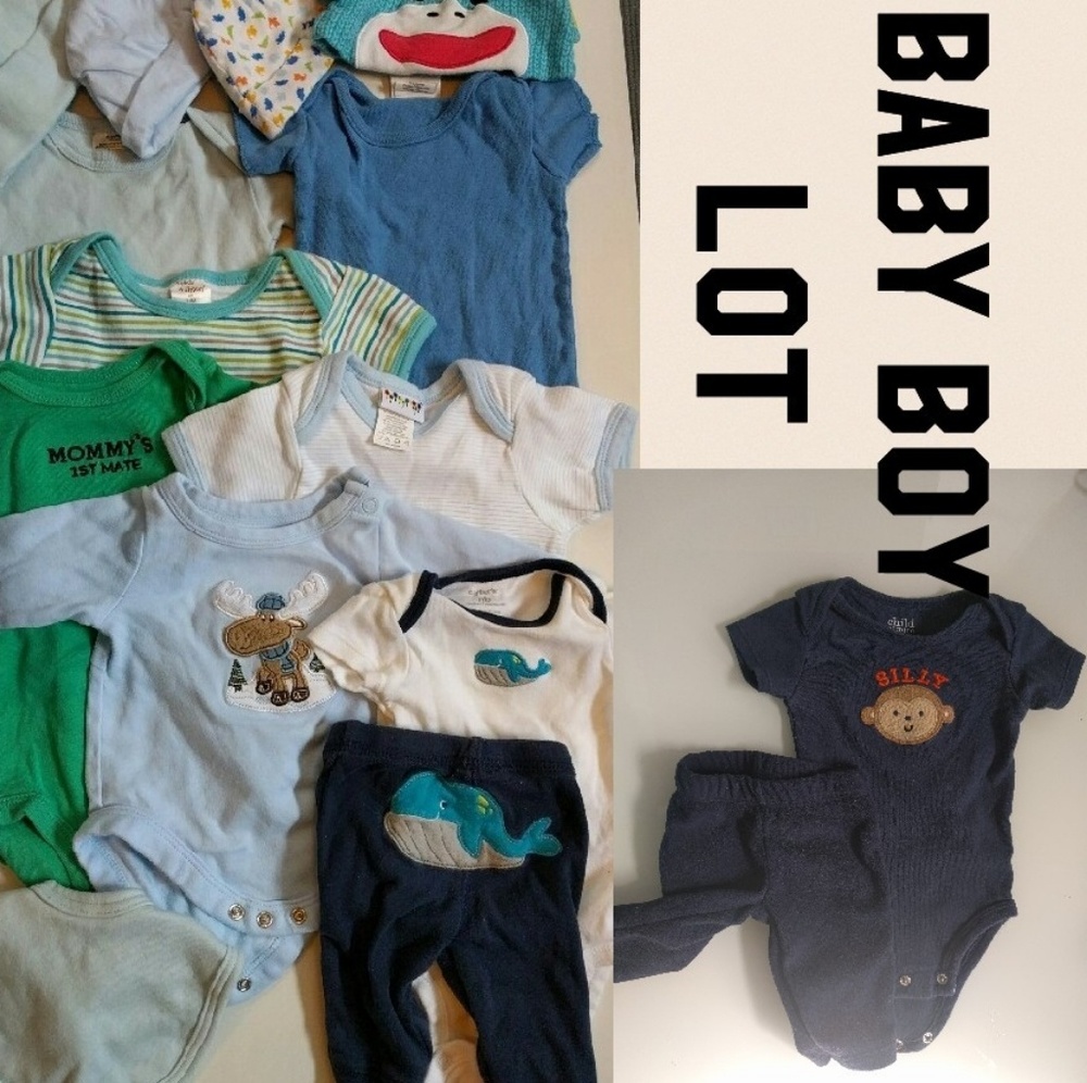 Baby boys assorted onesie bodysuit lot