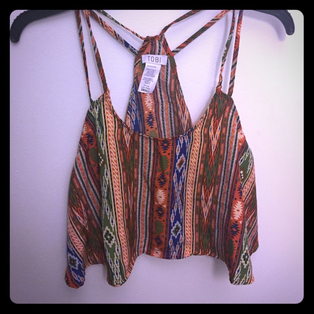Tobi native print crop top