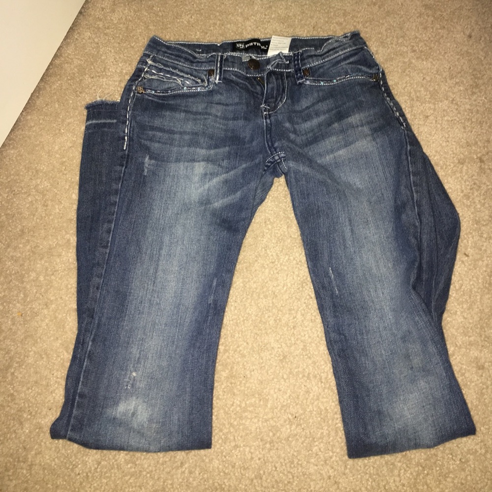 Bootcut frayed jeans