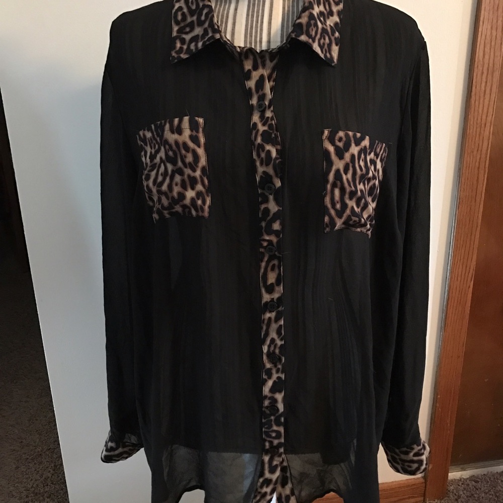 Chiffon button down