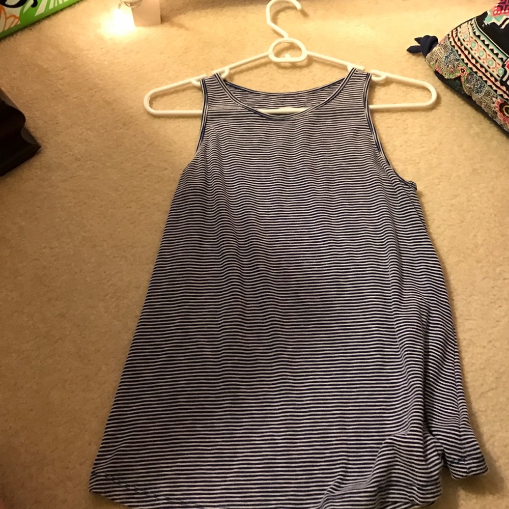 Navy and white halter tank