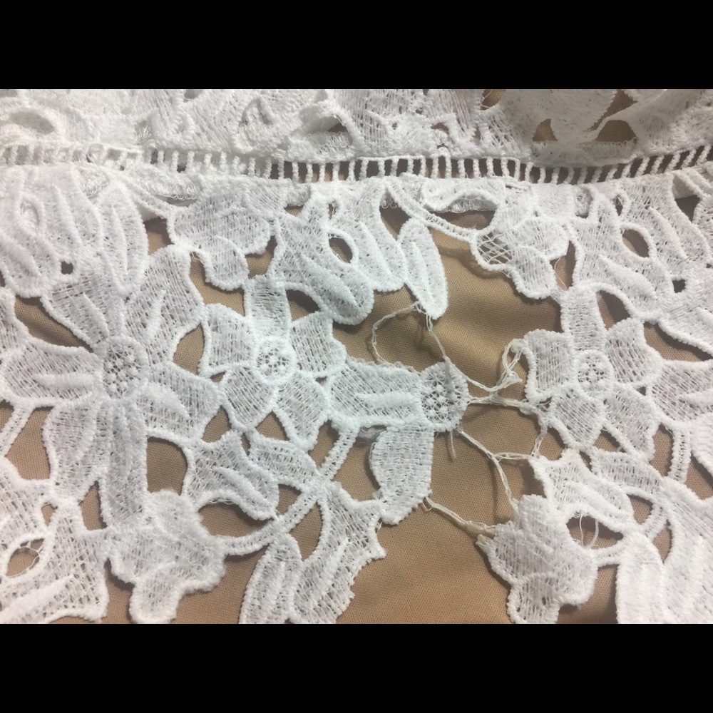 White Lace Flower Mini Dress