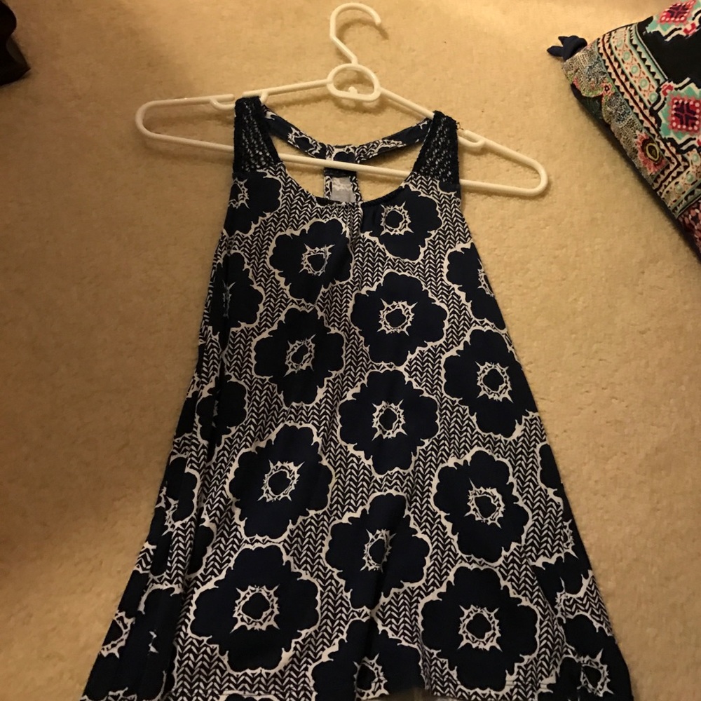 Navy floral halter