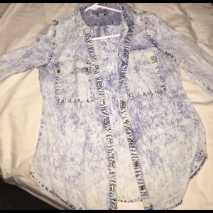 Acid wash denim shirt