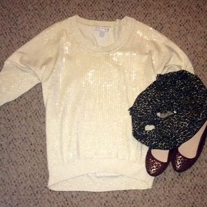 Sparkly Cream Top