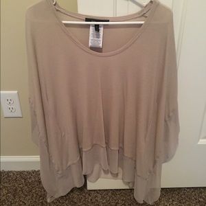 BCBG beige drape top
