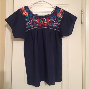 Embroidered peasant top