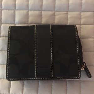 Black signature coach wallet