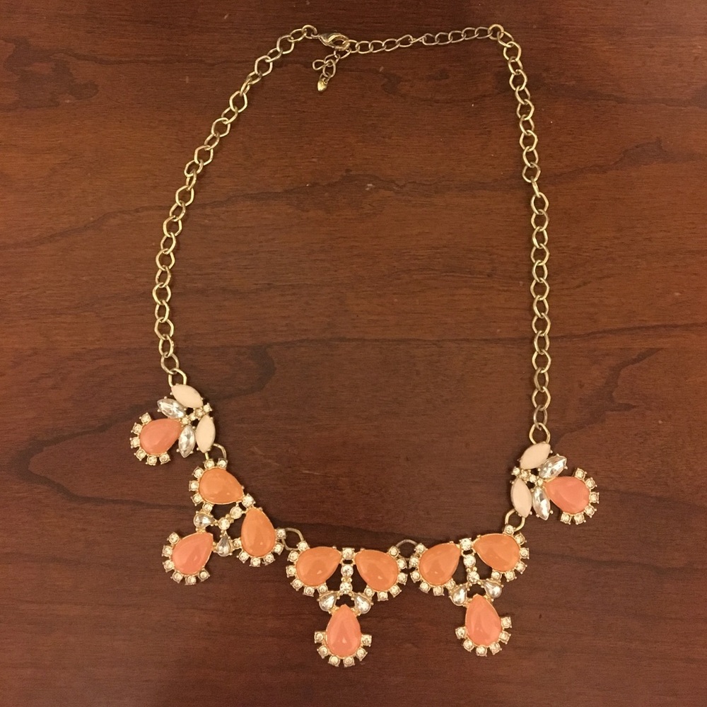 Pink jeweled statement necklace