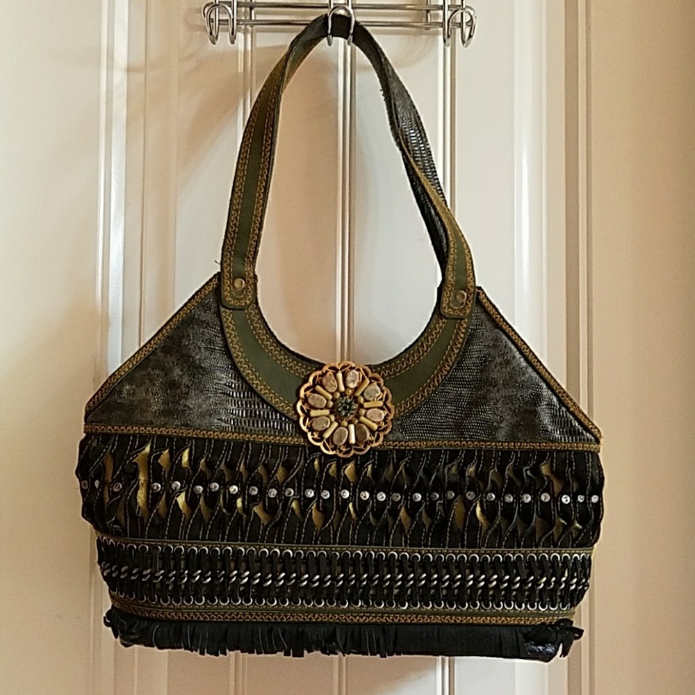 Mary Frances handbag loaded with details