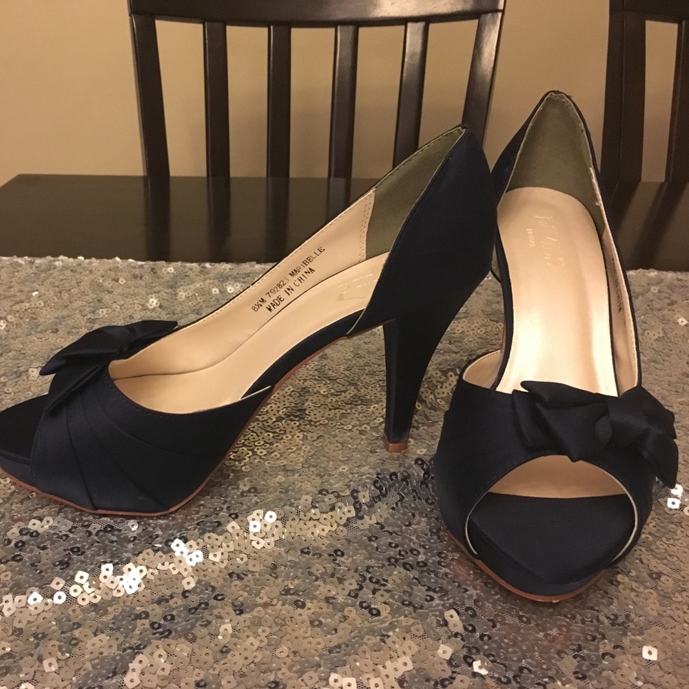 David's Bridal Navy Blue Maribelle Heels