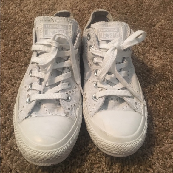 Converse Shoes - White Lace Converse