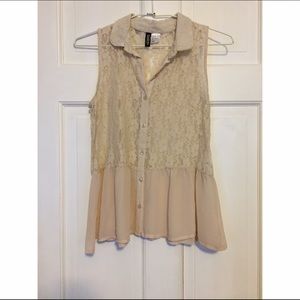 H&M Lacey Sleeveless Blouse
