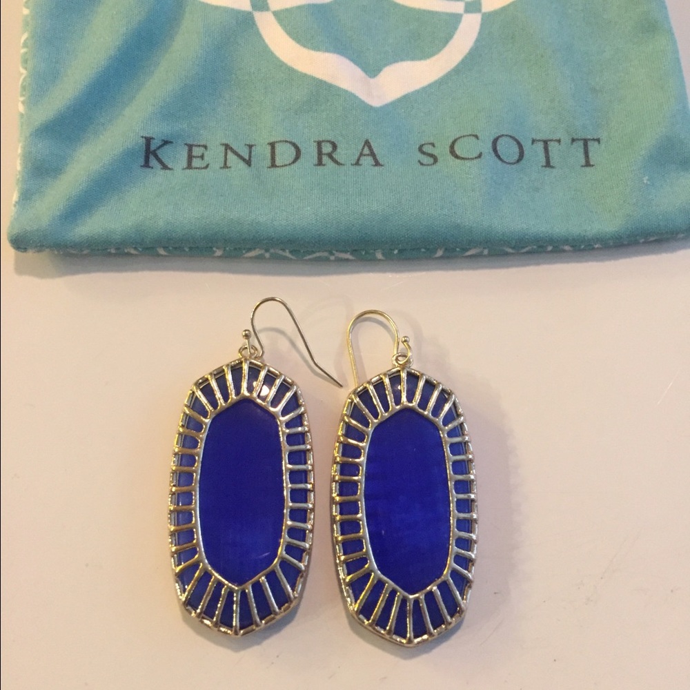 Kendra Scott Cobalt Cat Eye Blue Earrings