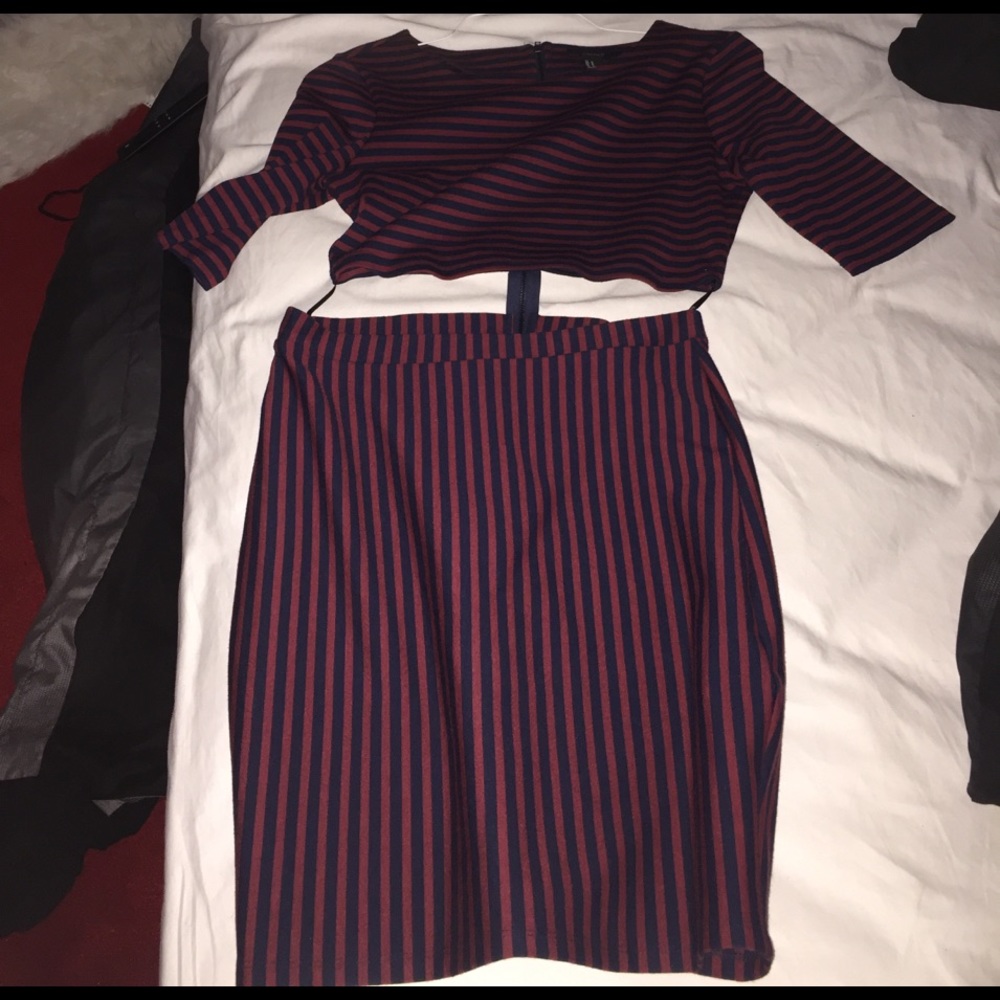 Cut out striped dress