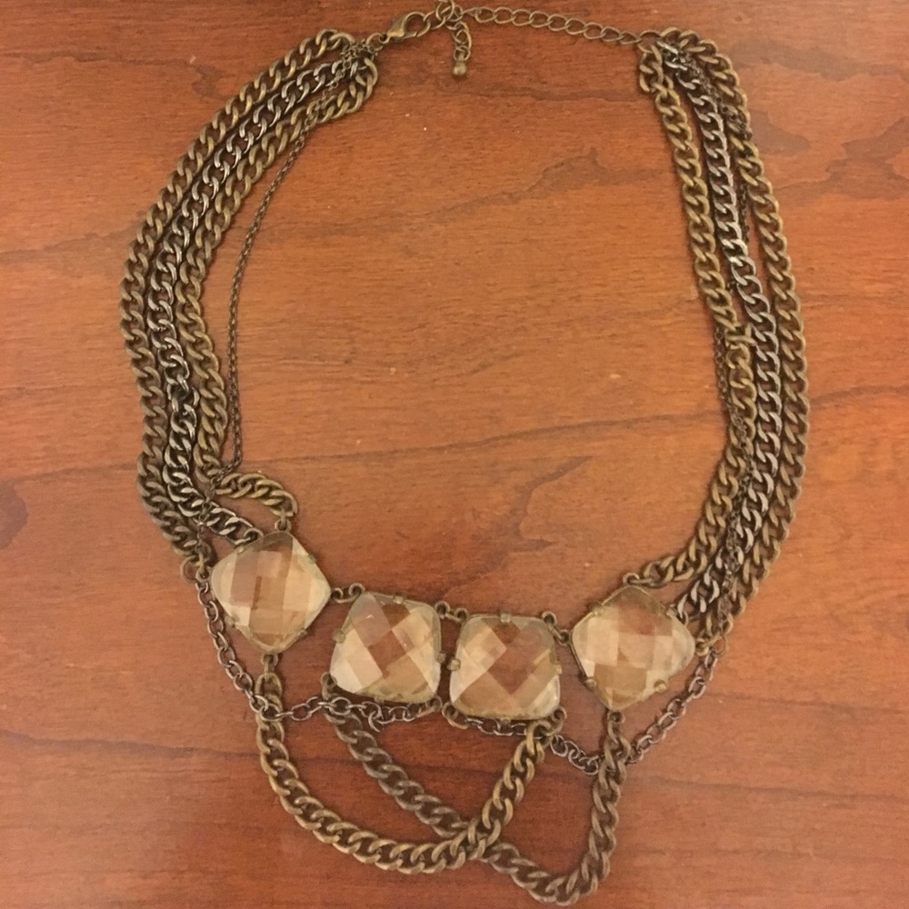 Clear stone statement necklace