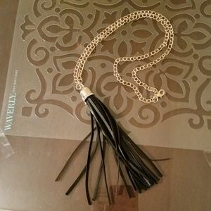 Black and Gold Tassle Necklace