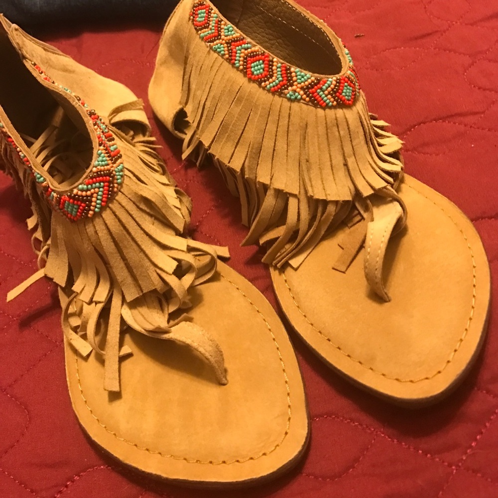 Brand new fringe sandals