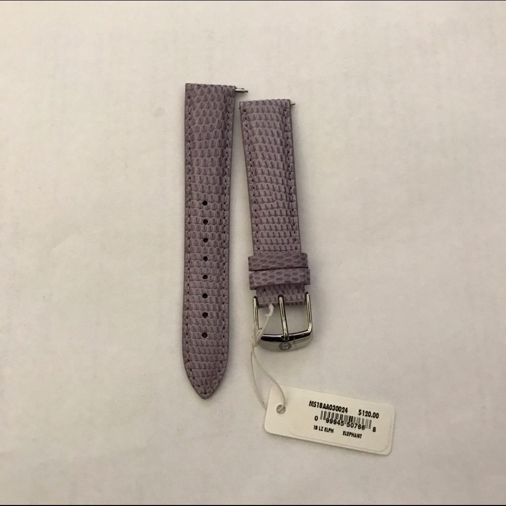 Michele 18mm strap in lilac purple lizard. NWT