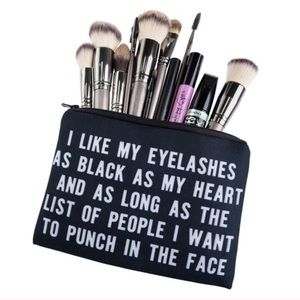 Black Cosmetics Bag - Funny Quote