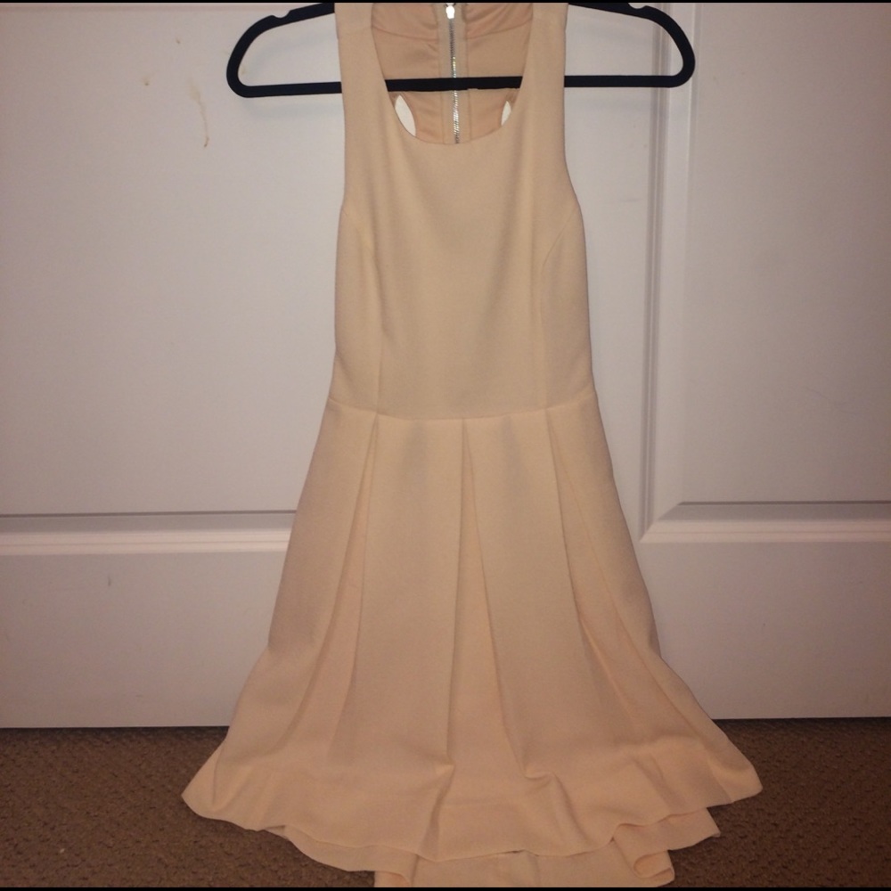 Pink dress.