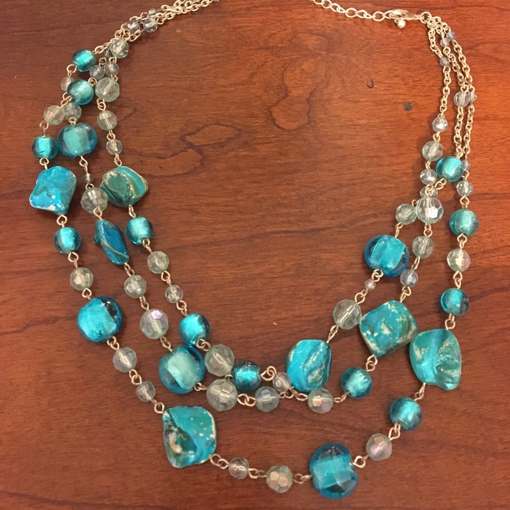Turquoise layered bead necklace