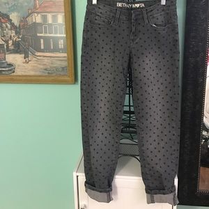 Bethany Mota cropped polka dot print jeans
