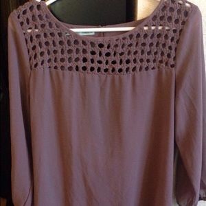 Purple draped back blouse