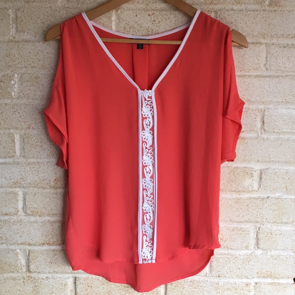 Low cut cold shoulder top